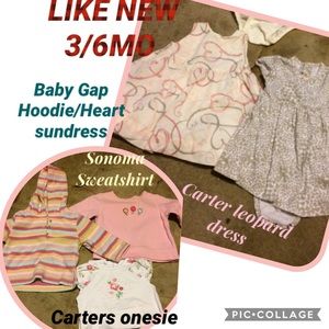 3/6 mo baby girl bundle •baby gap •carters NWOT